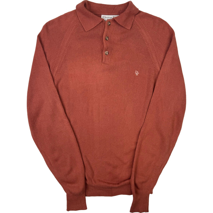 Christian Dior Monsieur Knitted Polo Sweater Burnt Orange