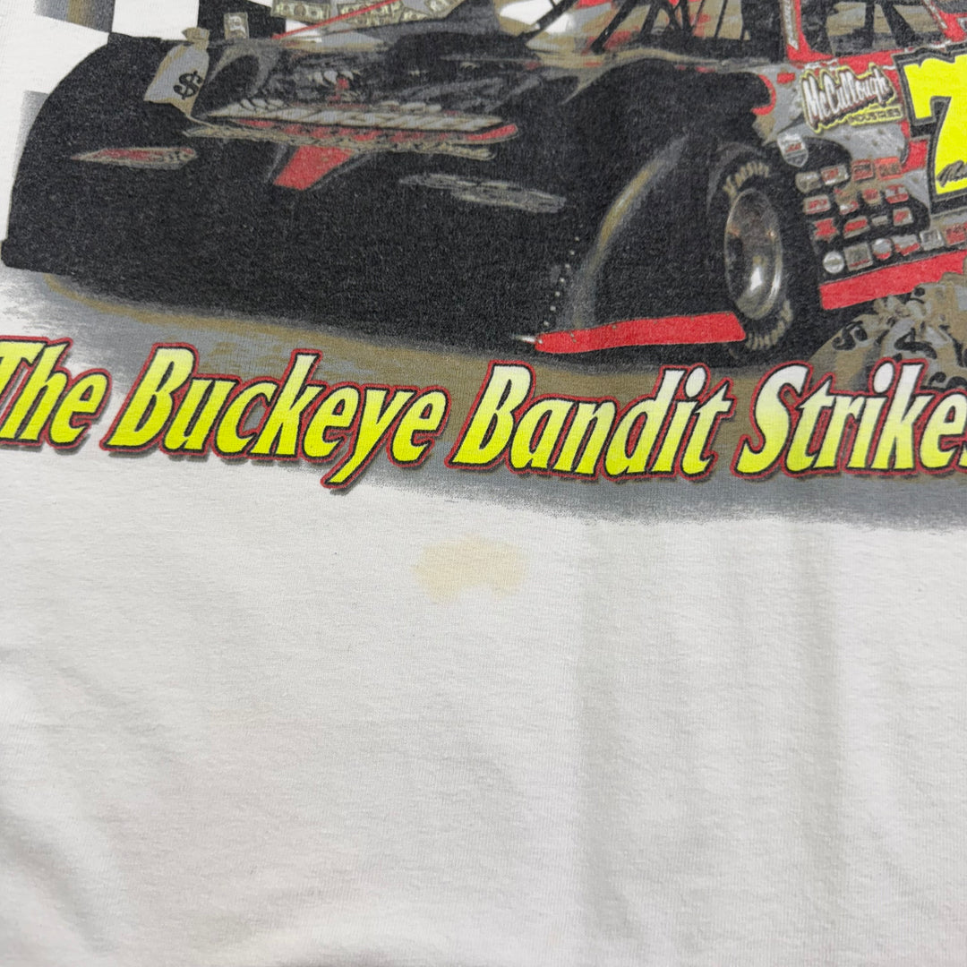 Vintage 00s Matt Miller Nascar Racing Graphic T-shirt White