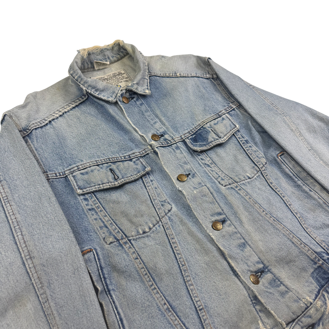 Avirex 90's Distressed Denim Jacket Blue