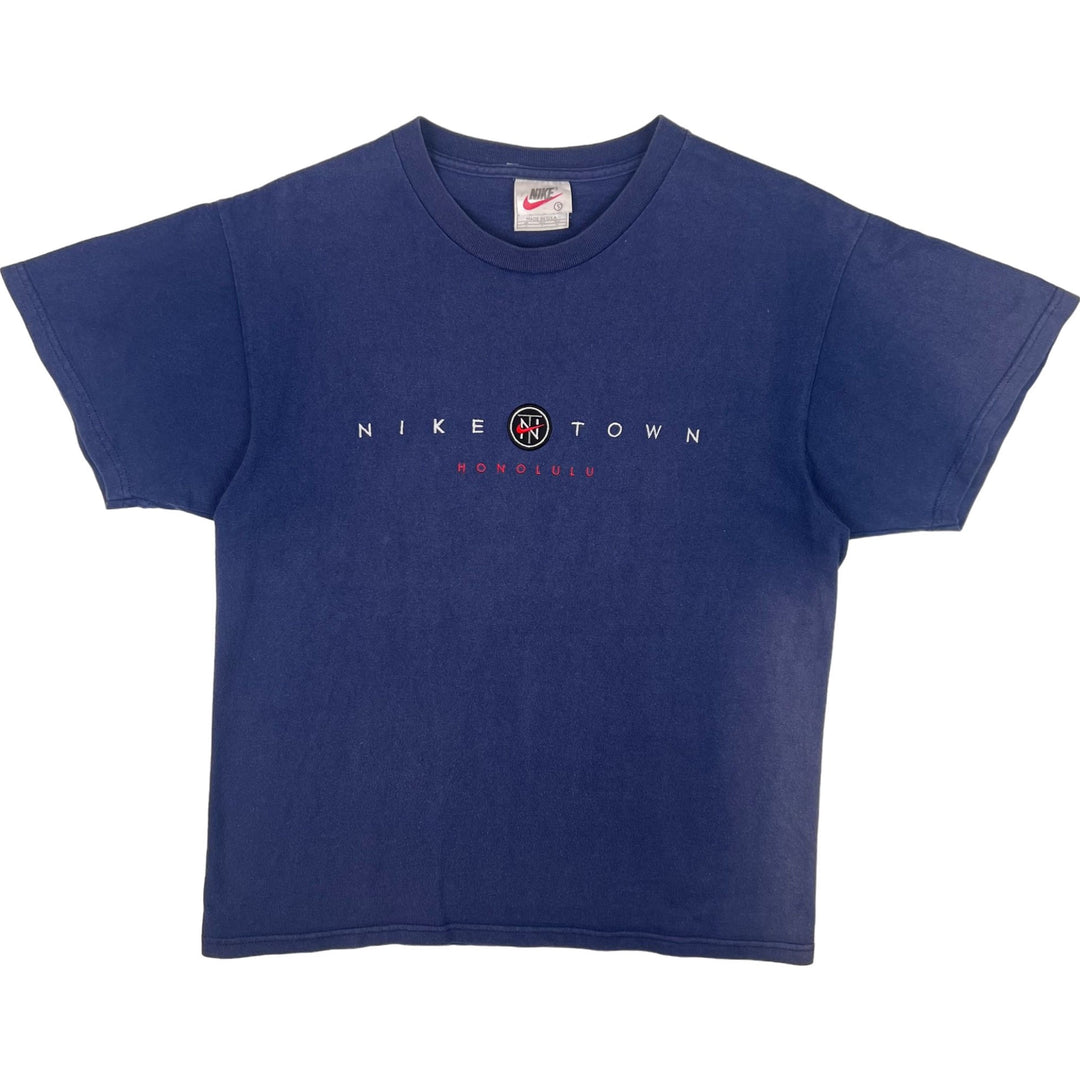 Nike 90's Niketown Honolulu Embroidered T-shirt Navy Rare