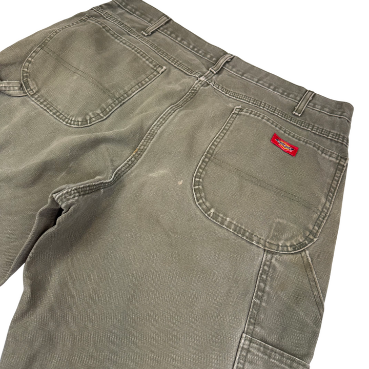Dickies Carpenter Workwear Trousers Green Distressed