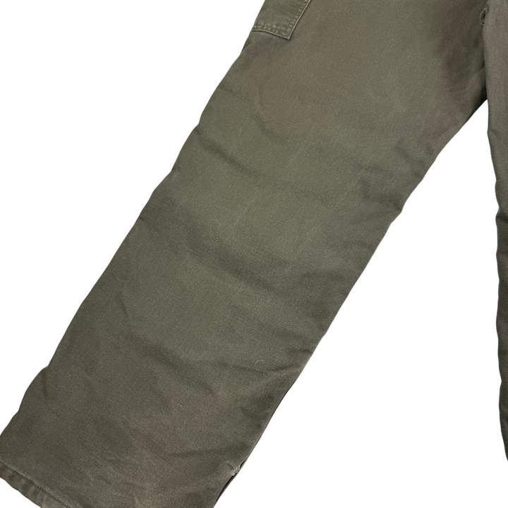 Carhartt Flannel Lined Carpenter Workwear Original Fit Trousers Green
