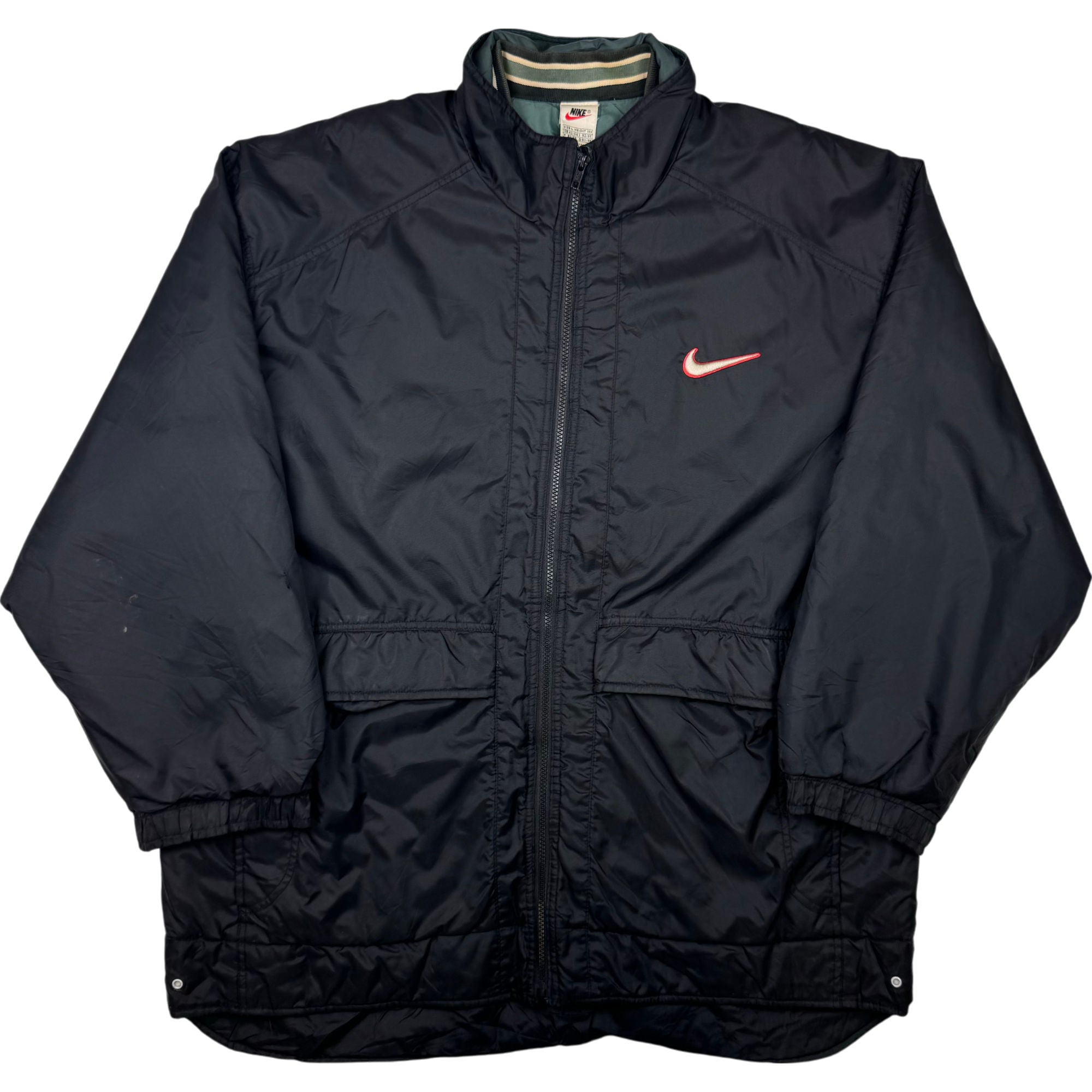 Vintage 90 s Nike Swoosh Full Zip Padded Jacket Black