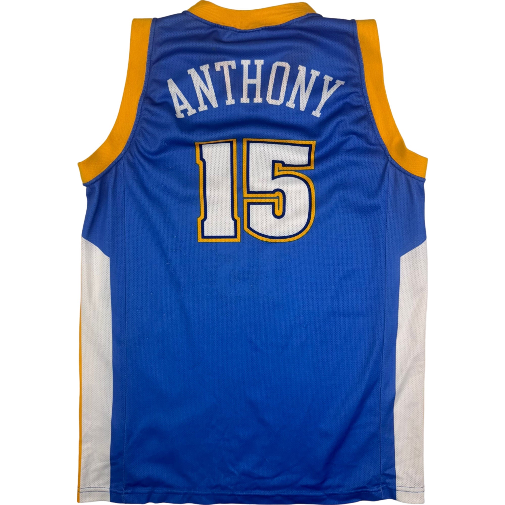 Champion Denver Nuggets Carmelo Anthony 15 NBA Jersey Blue Bring It Back