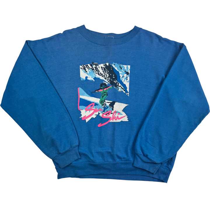 Vintage 90's Sun Ski Graphic Sweatshirt Blue