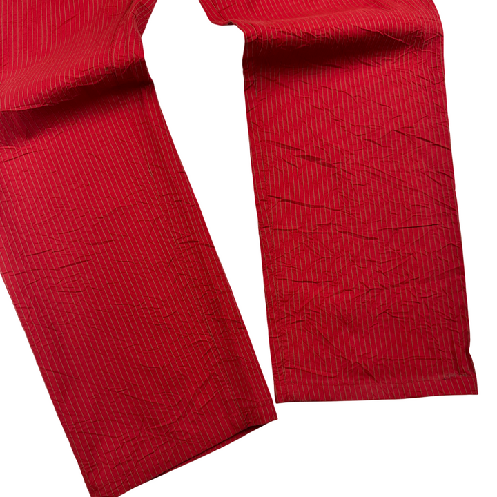 Versace Classic Striped Trousers Red
