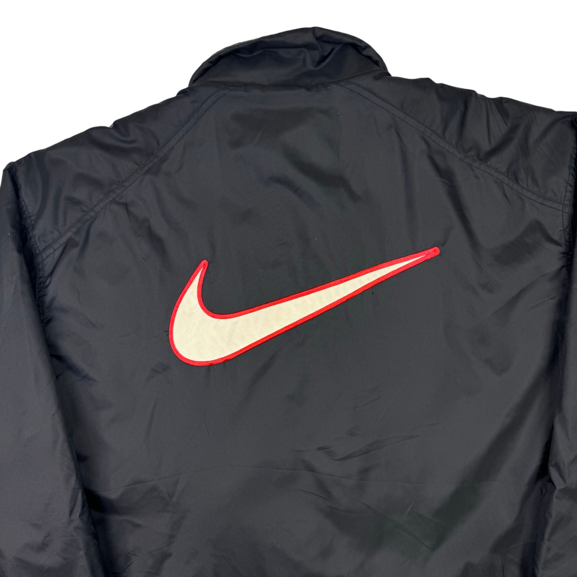 NIKE Big Swoosh fullzip jacket Vintage 90\u0027s Nike Swoosh Full-Zip Padded Jacket Black