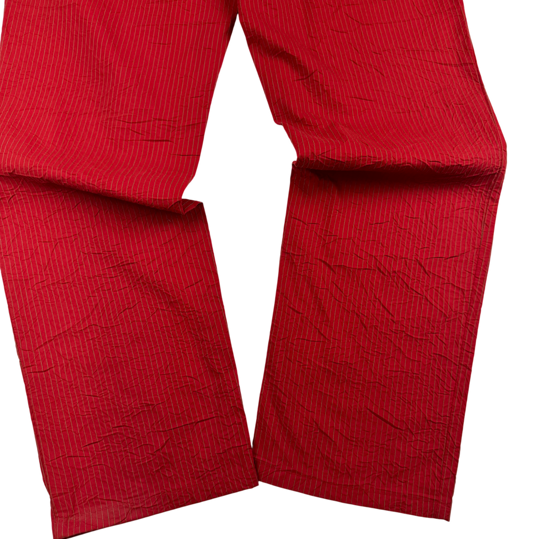 Versace Classic Striped Trousers Red