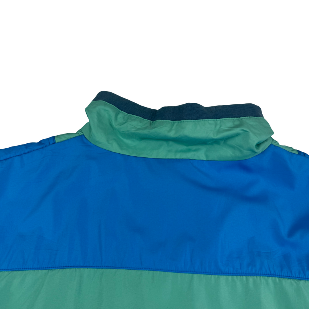 Vintage Nike 90's Volleyball Champion Half-Zip Pullover Jacket Green Blue Rare