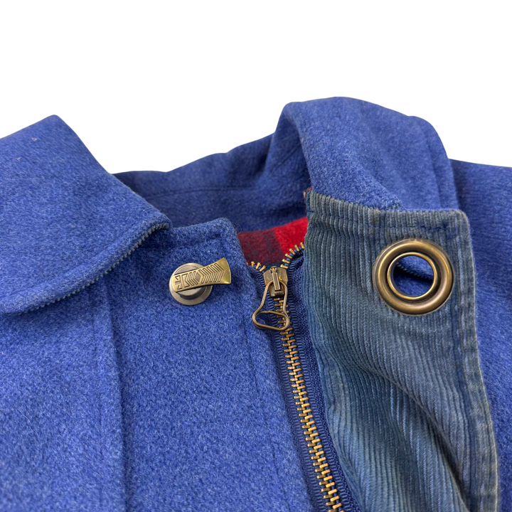 Vintage Gimel Full-Zip Wool Barn Coat Jacket Blue