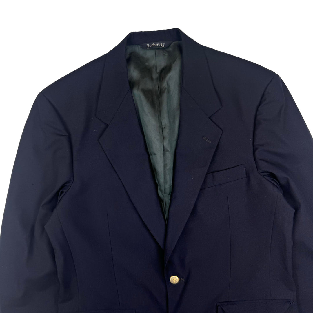Burberry's 80's Pure Wool Single Breasted Blazer Navy