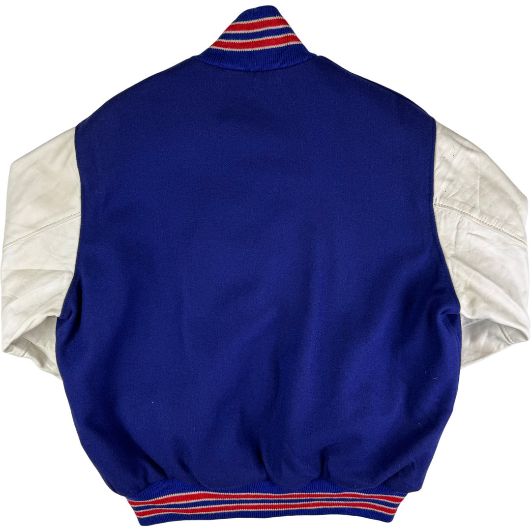 Settlemier's 90's Varsity Wool Leather Jacket Blue