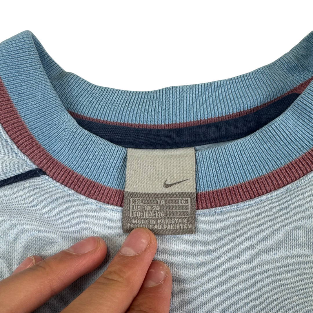 Nike 00's Athletica Swoosh Logo Sweatshirt Blue