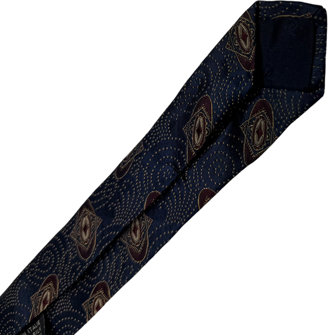 Chanel Paisley Silk Tie Blue