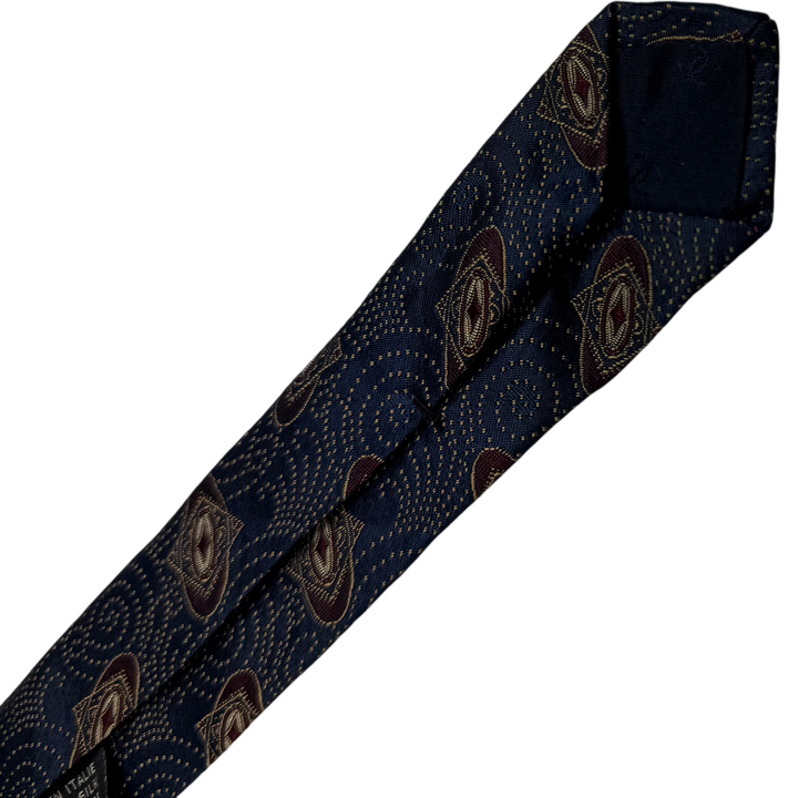 Chanel Paisley Silk Tie Blue
