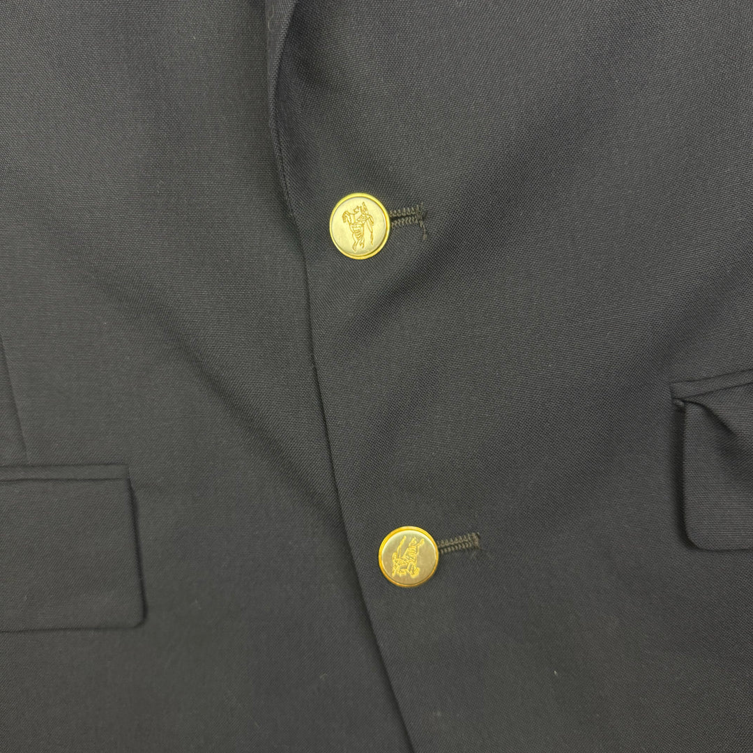 Burberry's 80's Pure Wool Single Breasted Blazer Navy