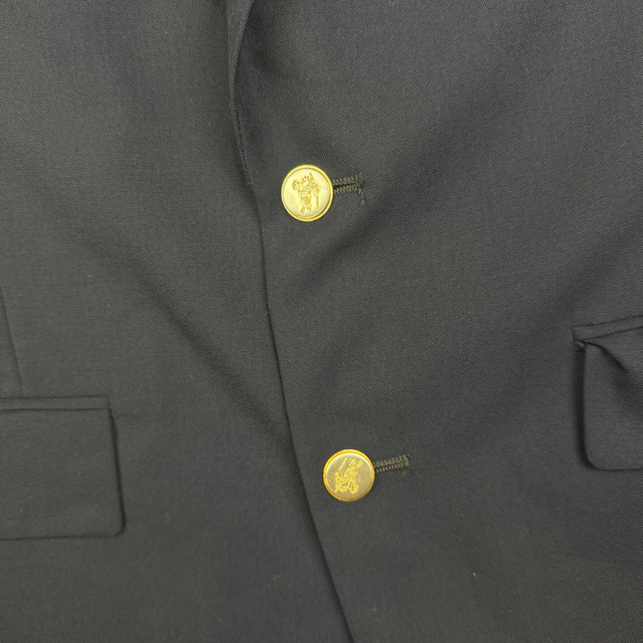 Burberry's 80's Pure Wool Single Breasted Blazer Navy