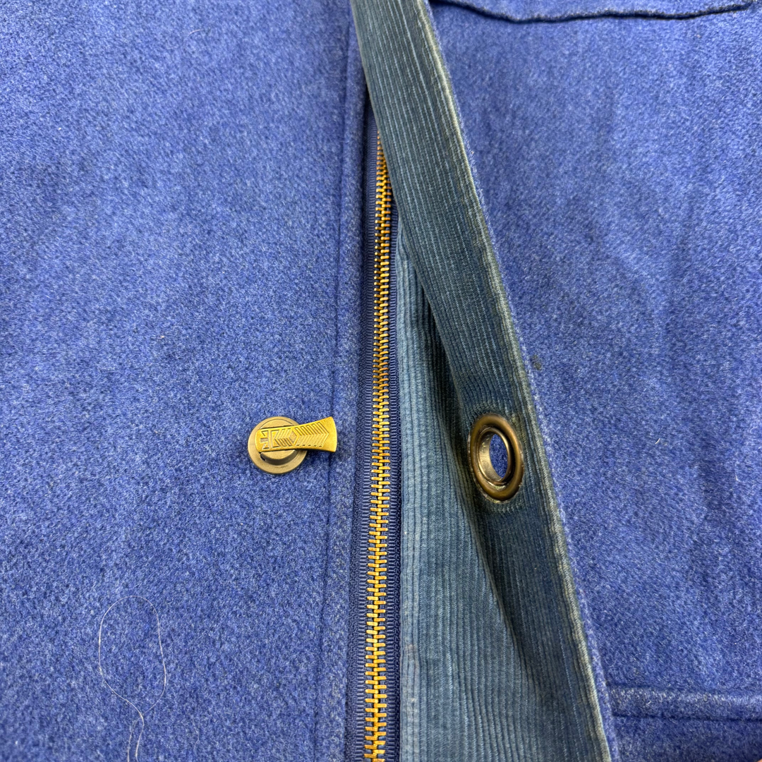 Vintage Gimel Full-Zip Wool Barn Coat Jacket Blue