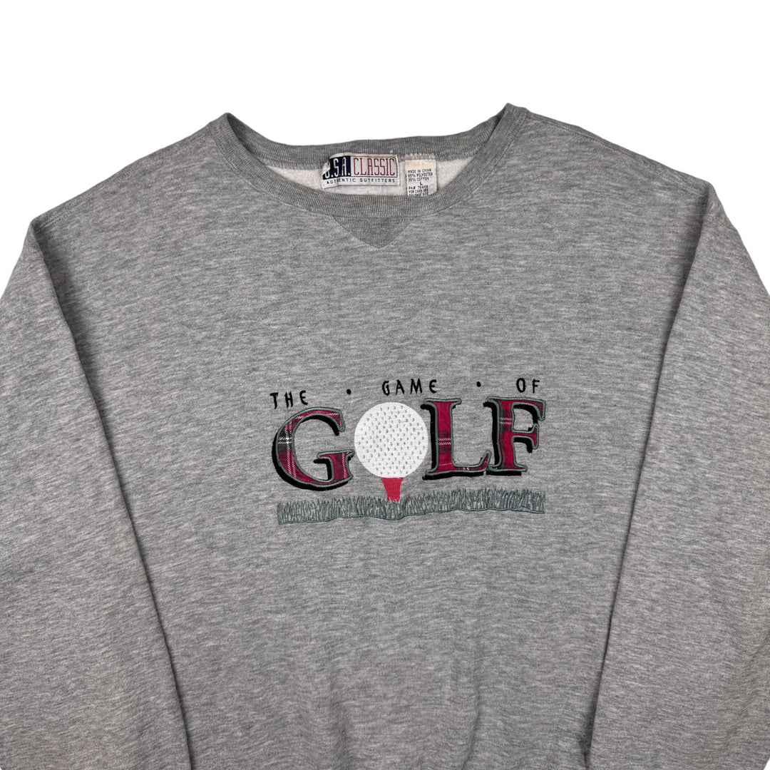 USA Classic 90's Embroidered The Game of Golf Sweatshirt Grey