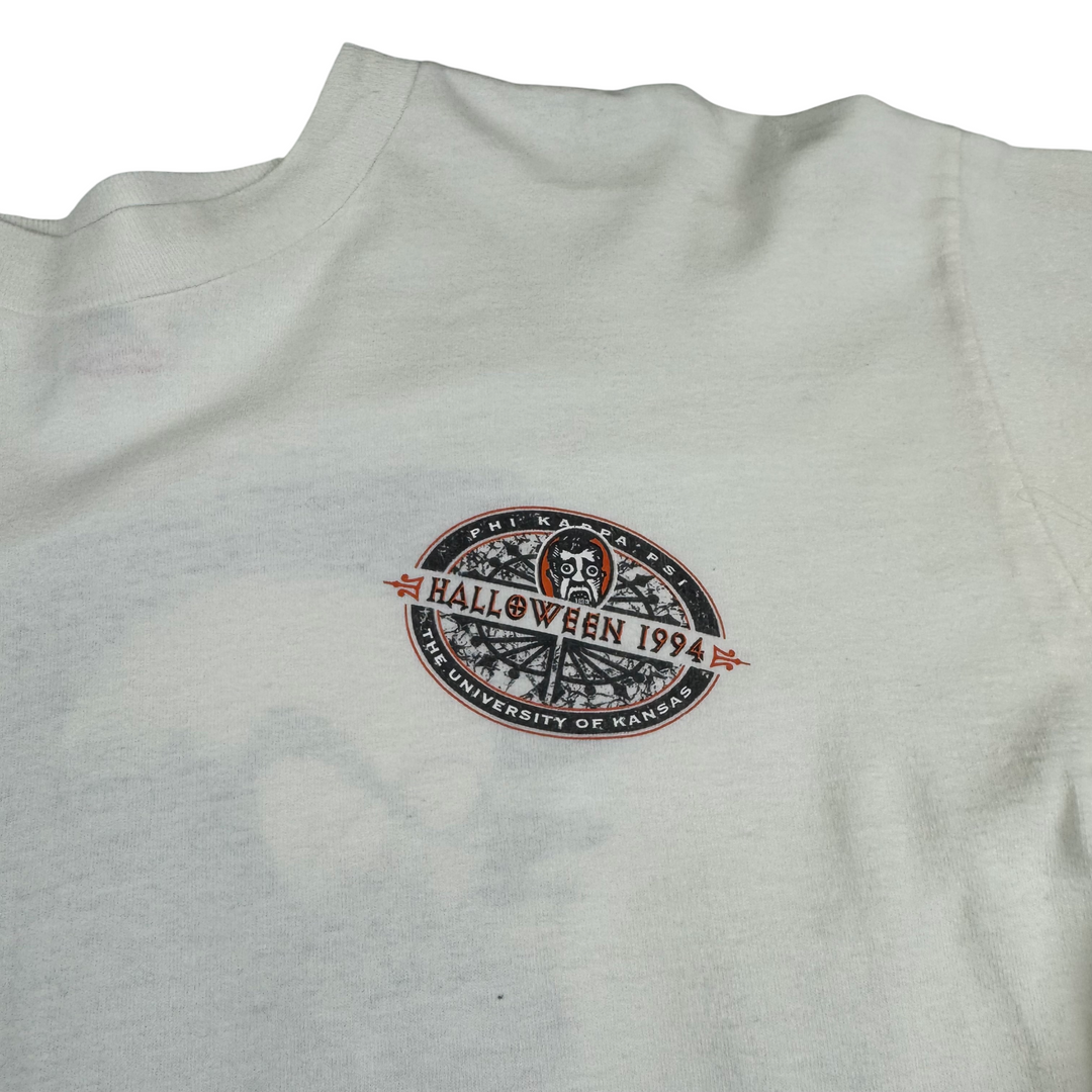 Vintage Fruit of the Loom 90's Long Sleeve Graphic T-Shirt White