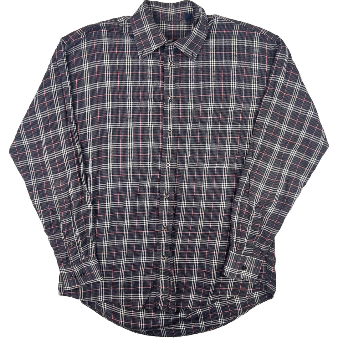Vintage Burberry London Nova Check Long Sleeve Shirt Grey Red