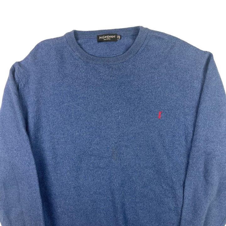 Yves Saint Laurent Lana Wool Knitted Jumper Blue