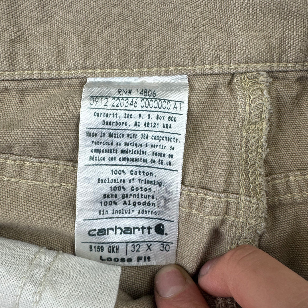 Carhartt Loose Fit Workwear Carpenter Trousers Beige