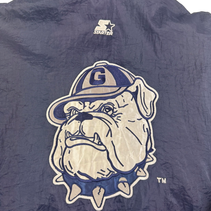 Vintage Starter 90's Georgetown Hoyas Half-Zip Pullover Pro Sports Jacket Navy