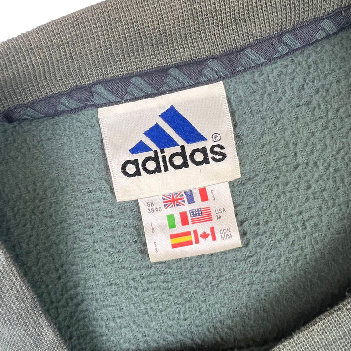 Vintage 90's Adidas Embroidered Logo Fleece Sweatshirt Green