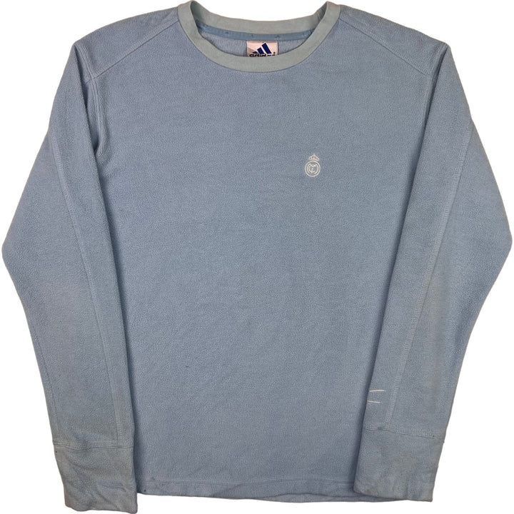 Vintage Adidas 90's Real Madrid Fleece Sweatshirt Blue