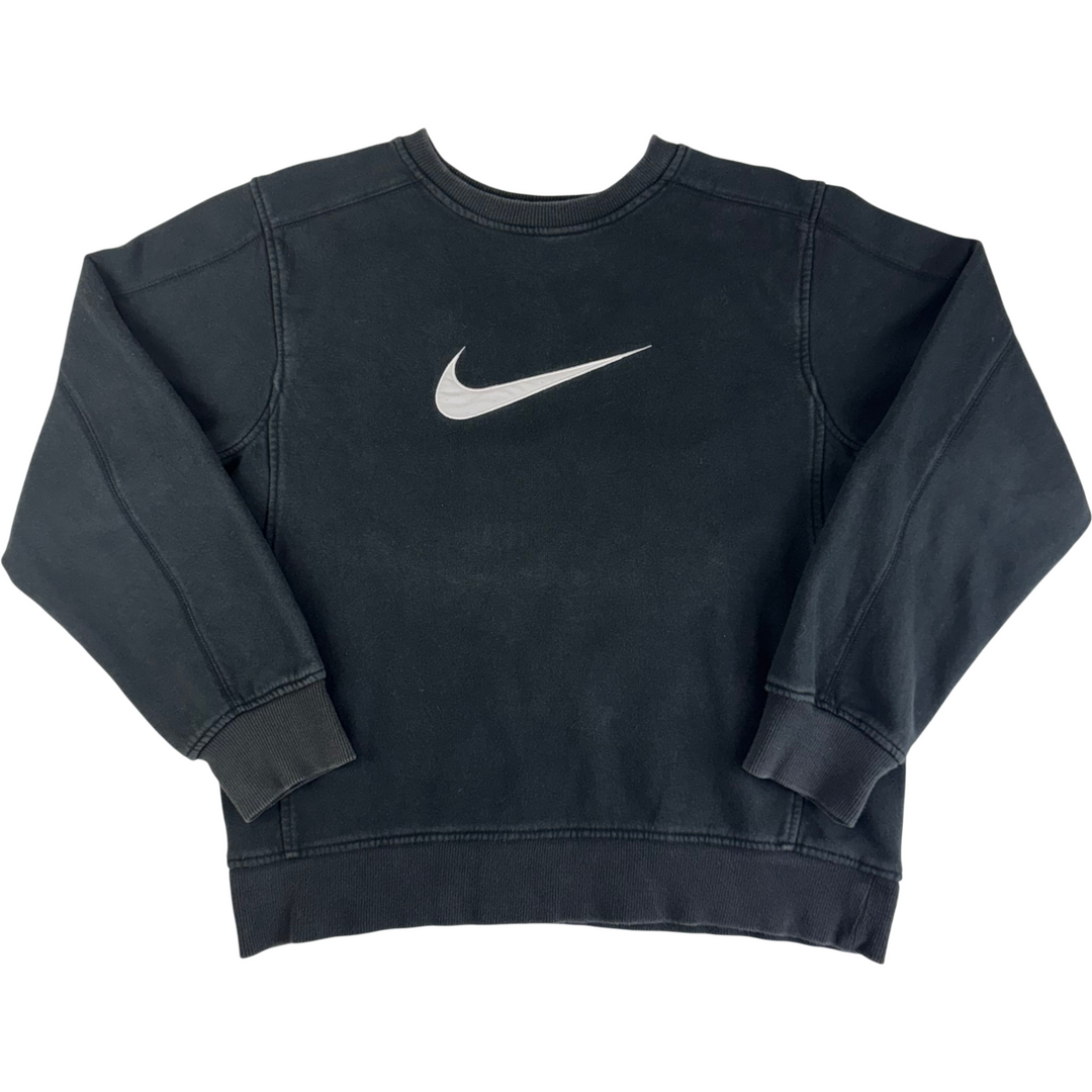 Nike Swoosh Embroidered Crewneck Sweatshirt Black
