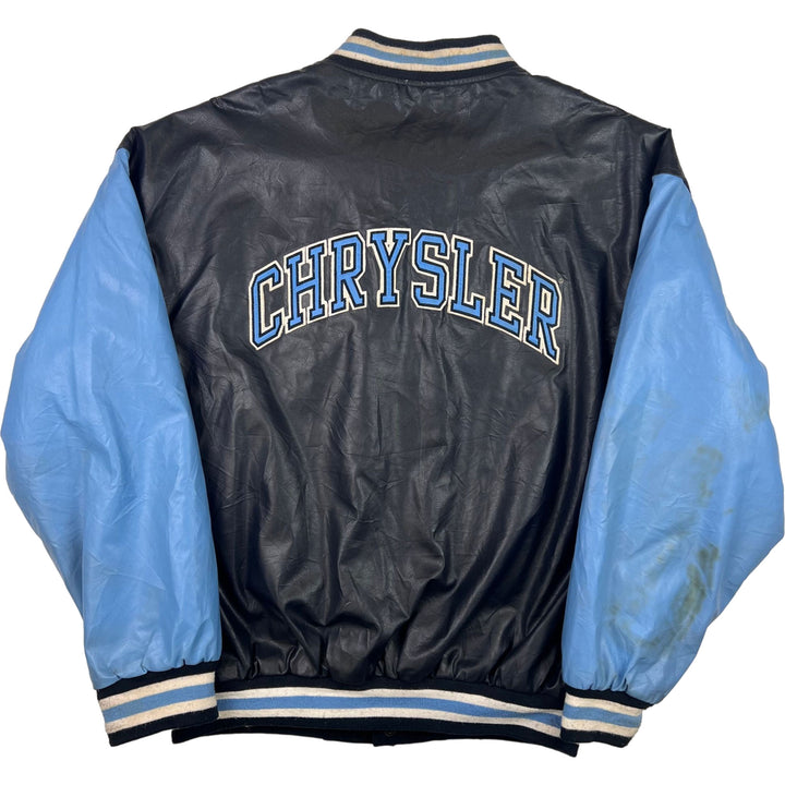 Vintage 90s Chrysler Racing Varsity Jacket Blue Black