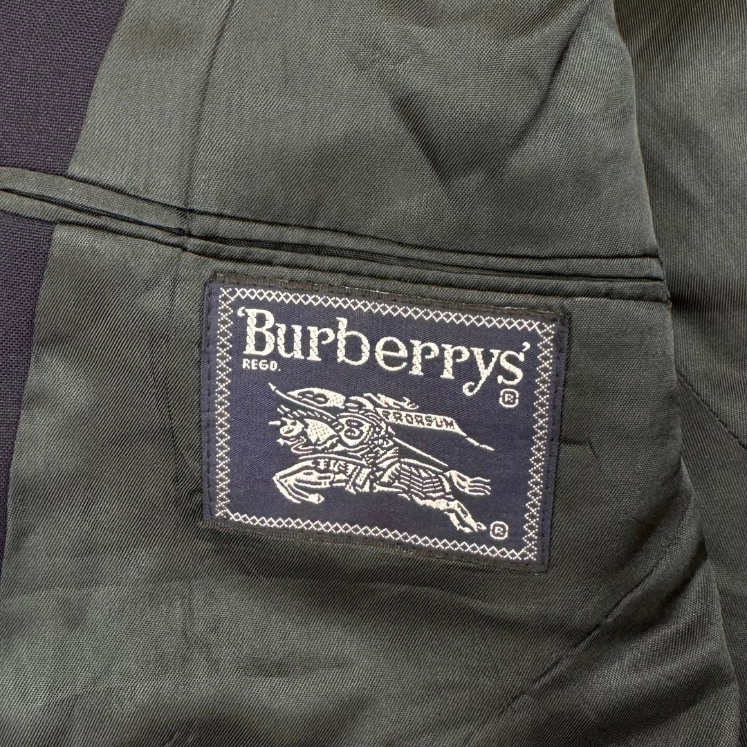 Burberry's 80's Pure Wool Single Breasted Blazer Navy