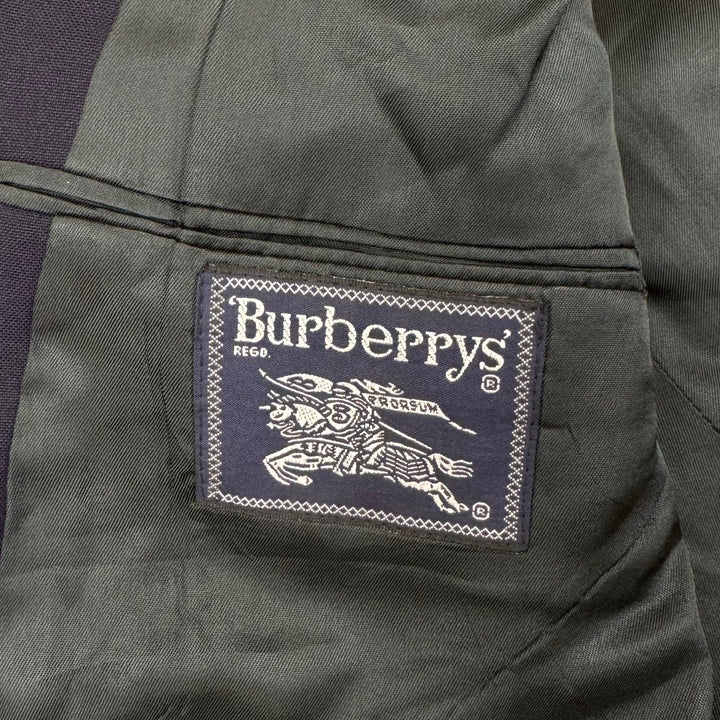 Burberry's 80's Pure Wool Single Breasted Blazer Navy