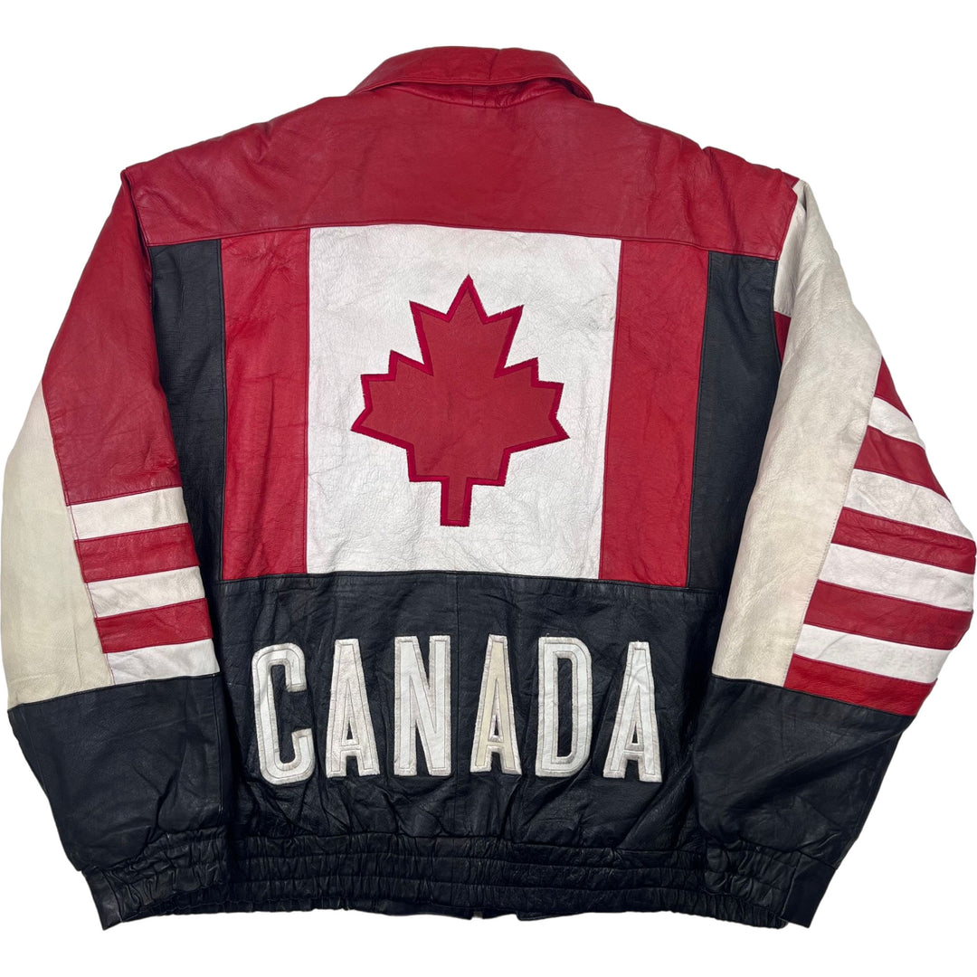 Vintage Cosa Nova Canada Leather Jacket Red White