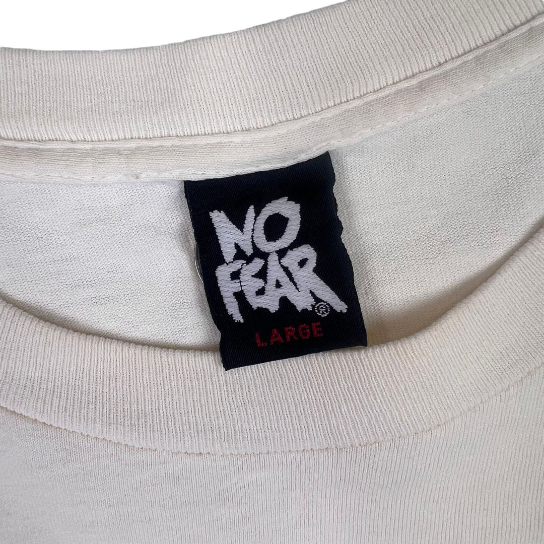 Vintage 90's No Fear Single Stitch Graphic T-Shirt White