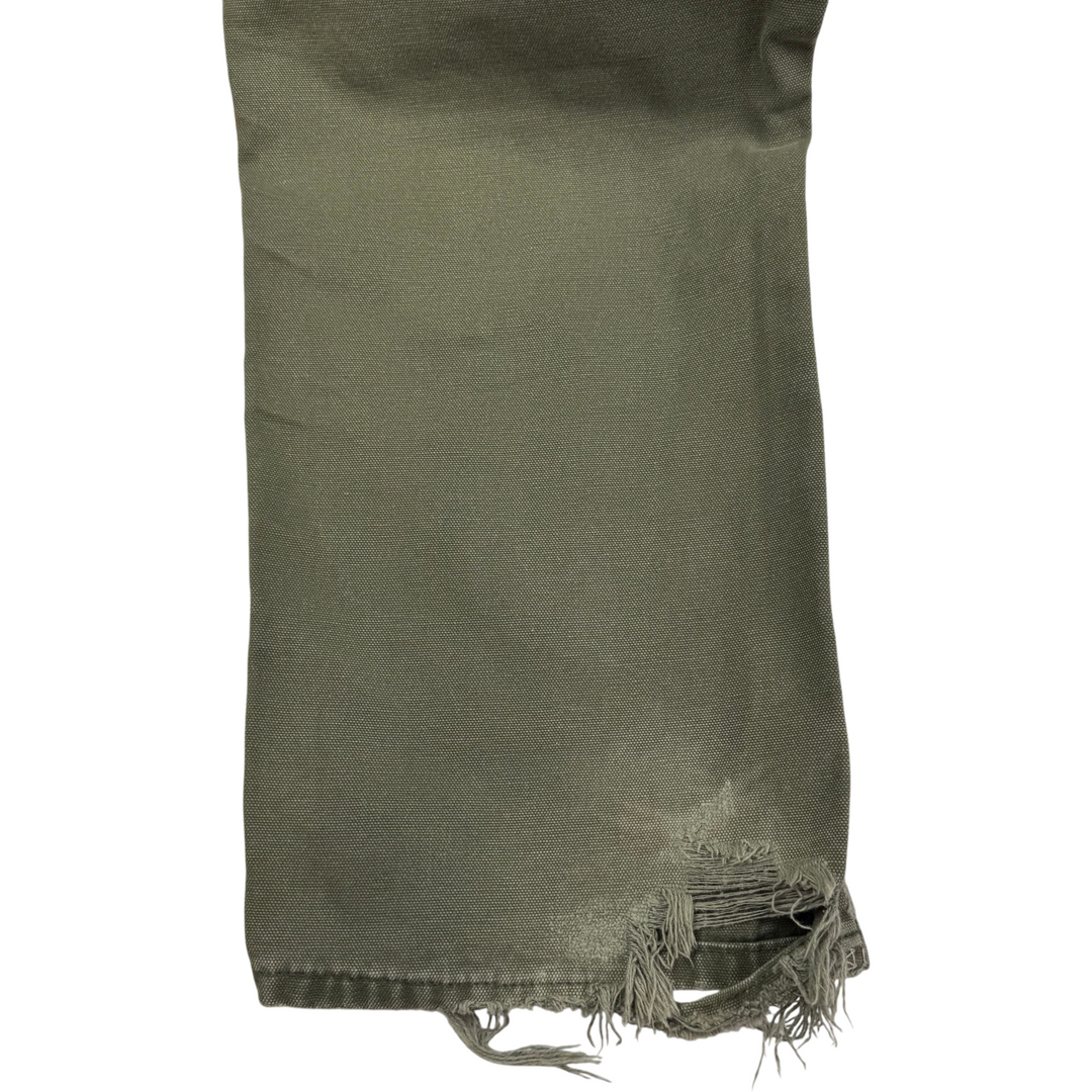 Dickies Carpenter Workwear Trousers Green Distressed