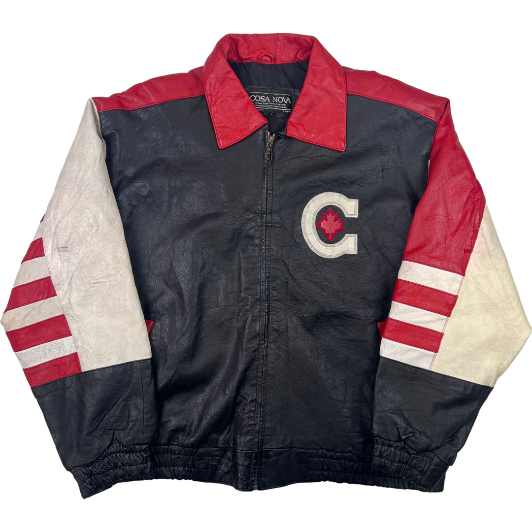 Vintage Cosa Nova Canada Leather Jacket Red White