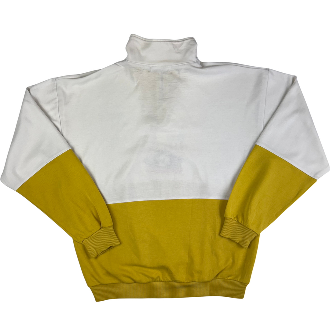 Vintage Cherokee 90's Half-Zip Sweatshirt White Yellow