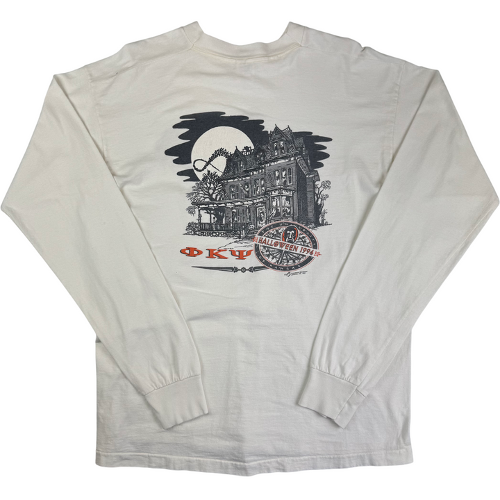 Vintage Fruit of the Loom 90's Long Sleeve Graphic T-Shirt White