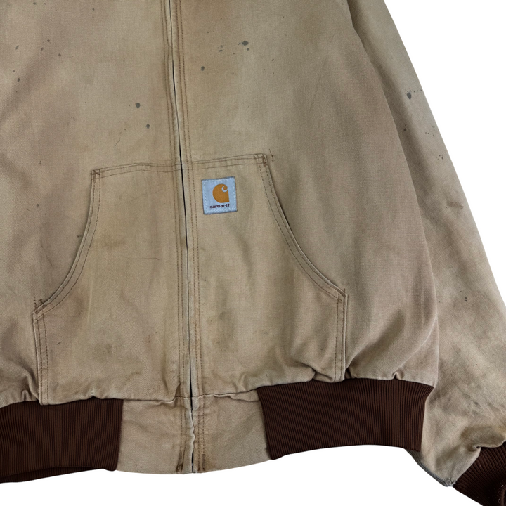 Carhartt Active Workwear Full-Zip Hooded Jacket Beige Brown