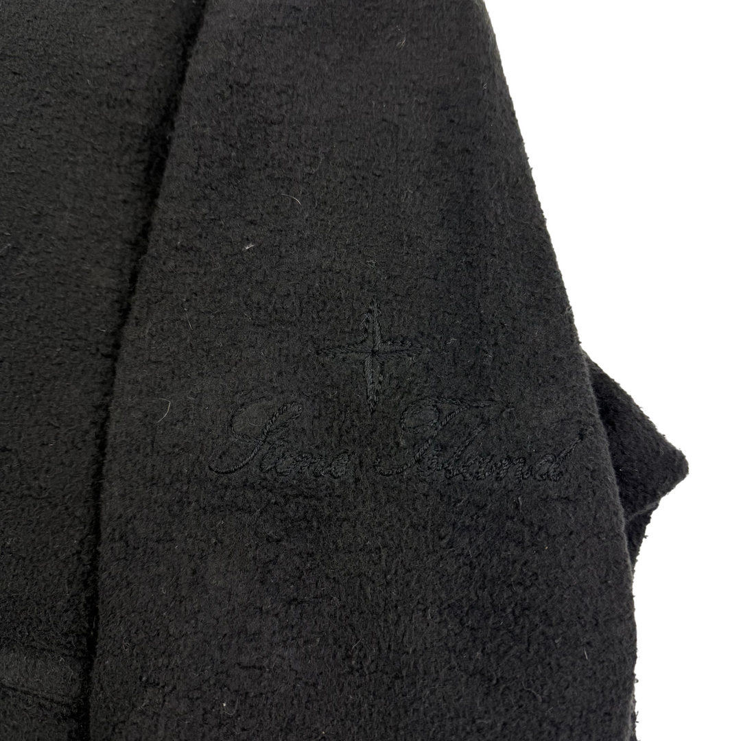 Stone Island 80's Script Fleece Button-Up Jacket Black Rare