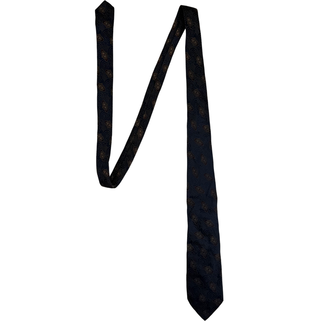 Chanel Paisley Silk Tie Blue