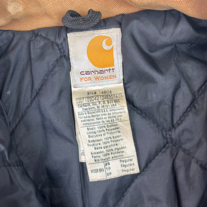 Carhartt Quilted Lined Artic Canvas Workwear Jacket Brown WC028 BRN