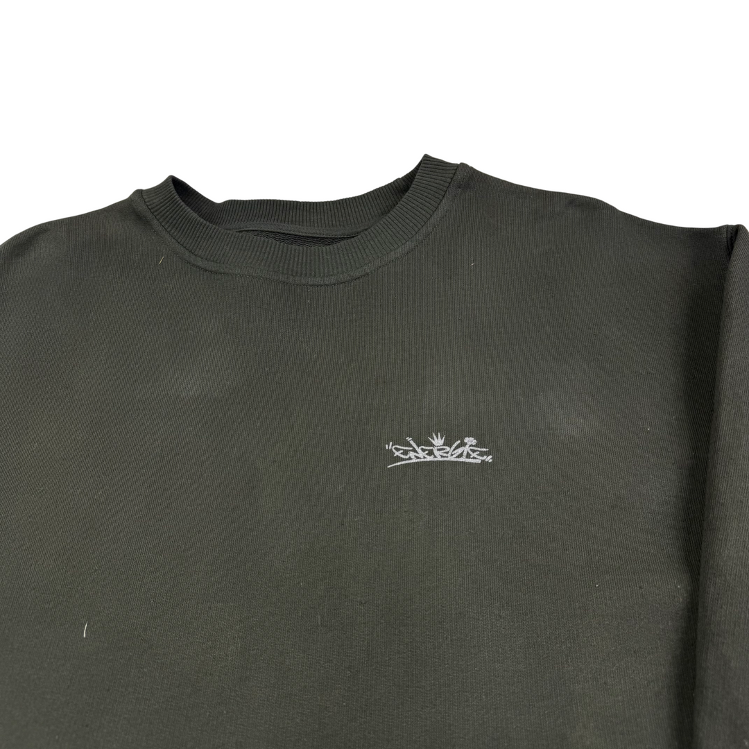 Vintage 00's Energie Graphic Crewneck Sweatshirt Black Grey