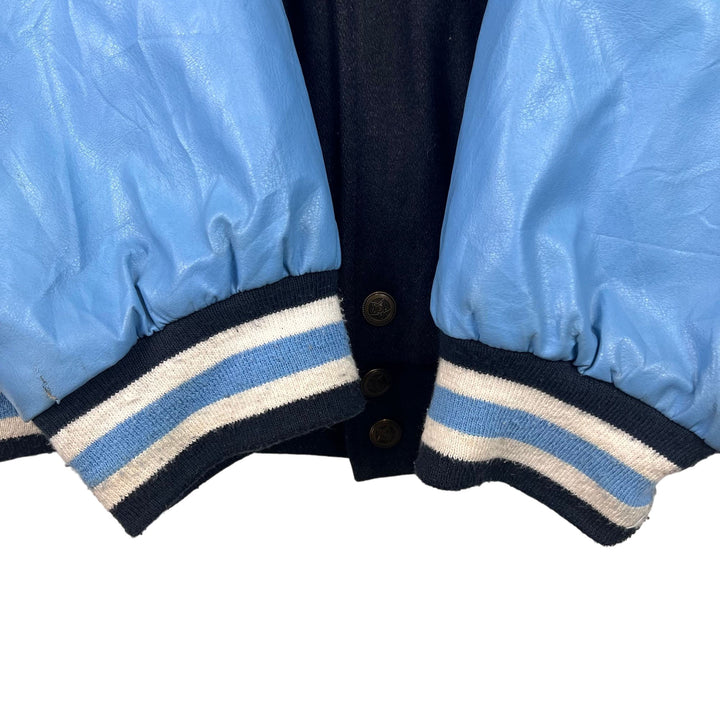 Vintage 90s Chrysler Racing Varsity Jacket Blue Black