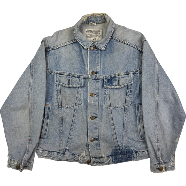 Avirex 90's Distressed Denim Jacket Blue