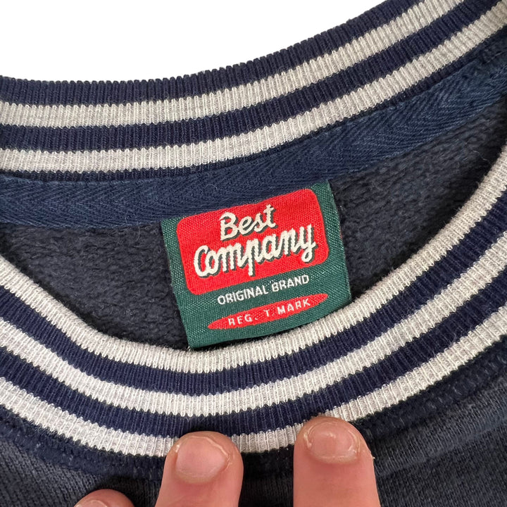 Vintage Best Company Embroidered Logo Sweatshirt Navy