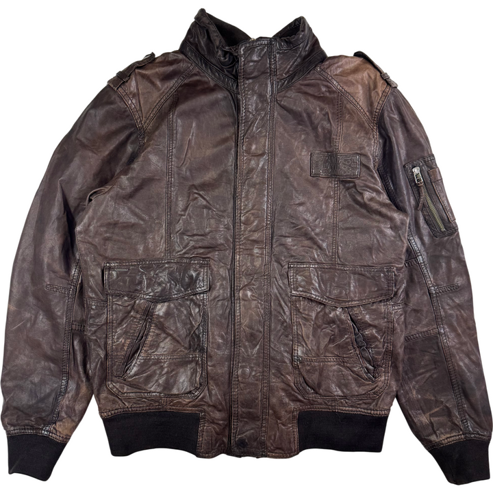 Camp David Leather Jacket Brown