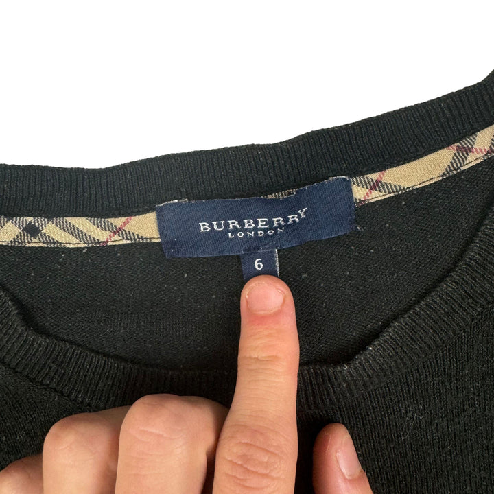 Vintage Burberry Embroidered Logo T-shirt Black